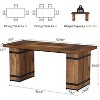 Tribesigns 63" Dining Table for 4-6, Farmhouse Reclaimed Wood Kitchen Table with Heavy Pedestal Base for Dining Room Home Office - 3 of 4