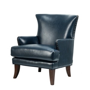 Jorge  Transitional Vegan Leather wingback design  Armchair with Nailhead Trim  for Living Room and Bedroom| Karat Home - 1 of 4