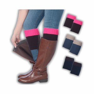 Tipi Toe Women's 3 Pairs Two-Tone Elegance Colorful Patterned Knitted Leg Warmer Boot Topper Cuffs - 1 of 4