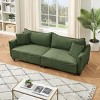 VASIP Sofa Showcasing Green Corduroy Fabric, Transformable into Sofa Bed with Two Throw Pillows: Ideal for Living Rooms & Diverse Scenes - 2 of 4