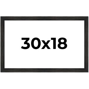 PosterPalooza | 30x18 Wide Barnwood Picture Frame, UV Acrylic, 6 Finishes - Grey, Brown, White, and Black - 1 of 4