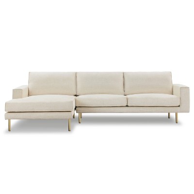 Deborah Left Sectional Sofa Alabaster White - Poly & Bark