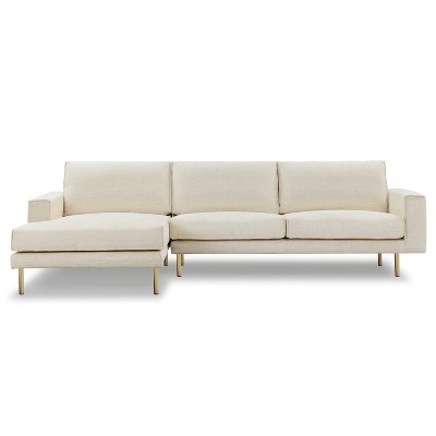 Deborah Left Sectional Sofa Alabaster White - Poly & Bark