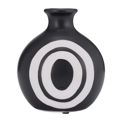 Sagebrook Home Ceramic Vase - Round Abstract Vase - Contemporary Home or Office Decor