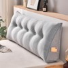 Bekrvio Wedge Headboard Pillow for Bed, Faux Linen Reading Backrest Cushion with Removable Cover & Pocket, Large Triangular Bed Rest - 3 of 4