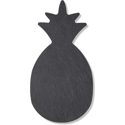 Farmlyn Creek Slate Cheese Board Charcuterie Plate, Pineapple Design (6 x 12 Inches, Black)