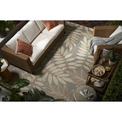Nourison Aloha Natural Floral Leaf Outdoor Area Rug