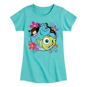 Girls' - Disney - Floral Group Fitted Short Sleeve Graphic T-Shirt - 1 of 4