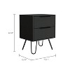 NicBex 2 Drawers Nightstand with Black Handle Design,Bedside Table with Hairpin Metal Legs,Modern Side Table for Bedroom - 3 of 4
