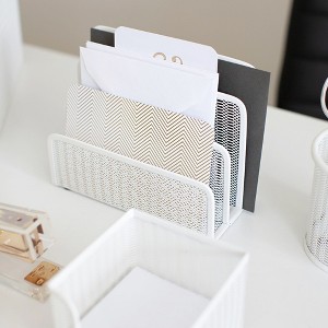 Blu Monaco 3 Tier Metal Mesh Letter Sorter - Available in Aqua, Black, Gold, Pink, Rose Gold, and White - 1 of 4
