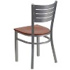 Emma and Oliver 2 Pack Silver Slat Back Metal Restaurant Chair - 3 of 4