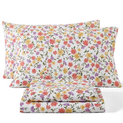 HLC.ME Floral Bed Sheets - Bed Sheet Set - Wrinkle Resistant & Ultra Soft - Fits Mattresses up to 15 Inches Deep