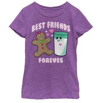 Girl's Lost Gods Christmas Gingerbread Best Friends T-Shirt