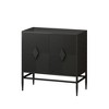 31.5" Modern 2-Door Wooden Storage Cabinet Accent Sideboard with Metal Legs, Adjustable Shelves for Living Room, Entryway - 3 of 4