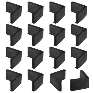 Unique Bargains Anti Slip Rubber Furniture L-Shape Angle Iron Caps Black 16 Pcs - 1 of 4