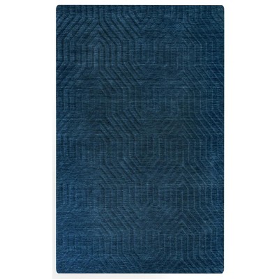 Technique Blue 5' x 8' Hand Loomed Wool Rug