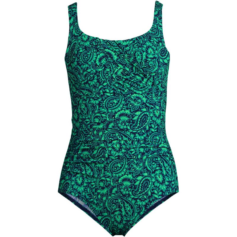 Lands' End Women's Plus Size DD-Cup Slender Grecian Tummy Control Chlorine Resistant One Piece Swimsuit, 3 of 4