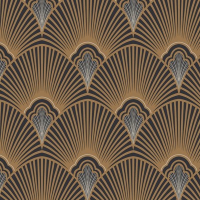 Sublime Art Deco Black and Gold Vinyl Wallpaper Roll