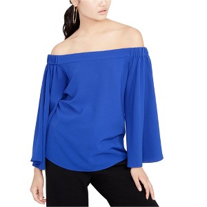 Rachel Roy Womens Simple Knit Blouse, Blue, XX-Large - 1 of 1