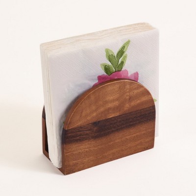 Solid Acacia Wood Vertical Napkin Holder