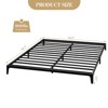 6" Low Profile Full/Twin/Queen Metal Platform Bed Frame, Heavy Duty Steel Slat Support, No Box Spring Needed, Black/White - 3 of 4