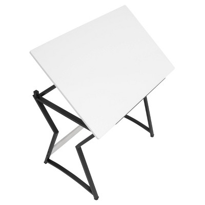 36" Wide Adjustable White and Black Craft Drawing Table