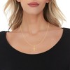 14k Yellow Gold 0.8" Classic Square Edged Cross Charm Pendant with optional Adjustable Chain Necklace - 2 of 3