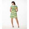 Smak Parlour Women's Fit & Flare Dress Green Painted Garden - 3 of 3