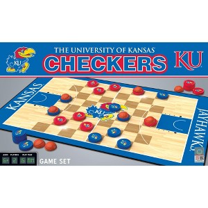 MasterPieces Officially licensed NCAA Kansas Jayhawks Checkers Board Game for Families and Kids ages 6 and Up - 1 of 4