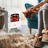 SEVOBAL Fireplace Insert Heater Mantel 3D Flame Fireplace Stove Bottom Air Outlet Fire Place Panoramic Fire Place Heater, White, 17.75"*13.25"*22.25" - 2 of 4