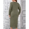 KOJOOIN Women Plus Size Sweater Dress Plus Size Dresses Sweetheart Collar Long Sleeve Casual Fall Winter Tunic Knit Dress - 2 of 4