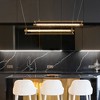 LNC Llywelyn 2-Lights 42" Modern Luxury Geometric Integrated LED Crystal Chandelier,Gold - 4 of 4