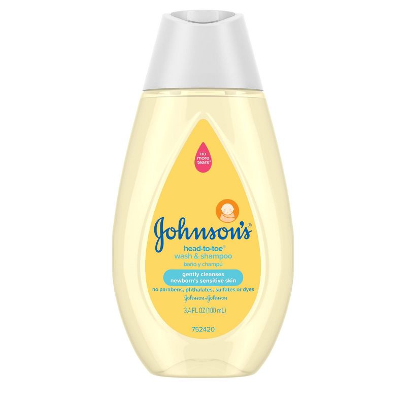 Johnson&#39;s Head-To-Toe Gentle Baby Body Wash &#38; Shampoo, Travel Size - 3.4 fl oz, 1 of 10