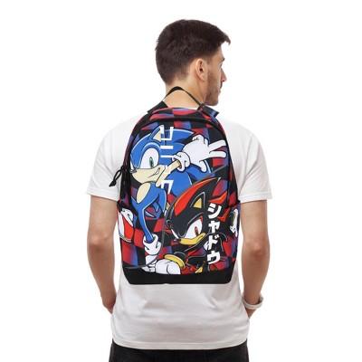 Sonic the Hedgehog Sonic & Shadow 18.5” Adult Black Backpack — фото 7