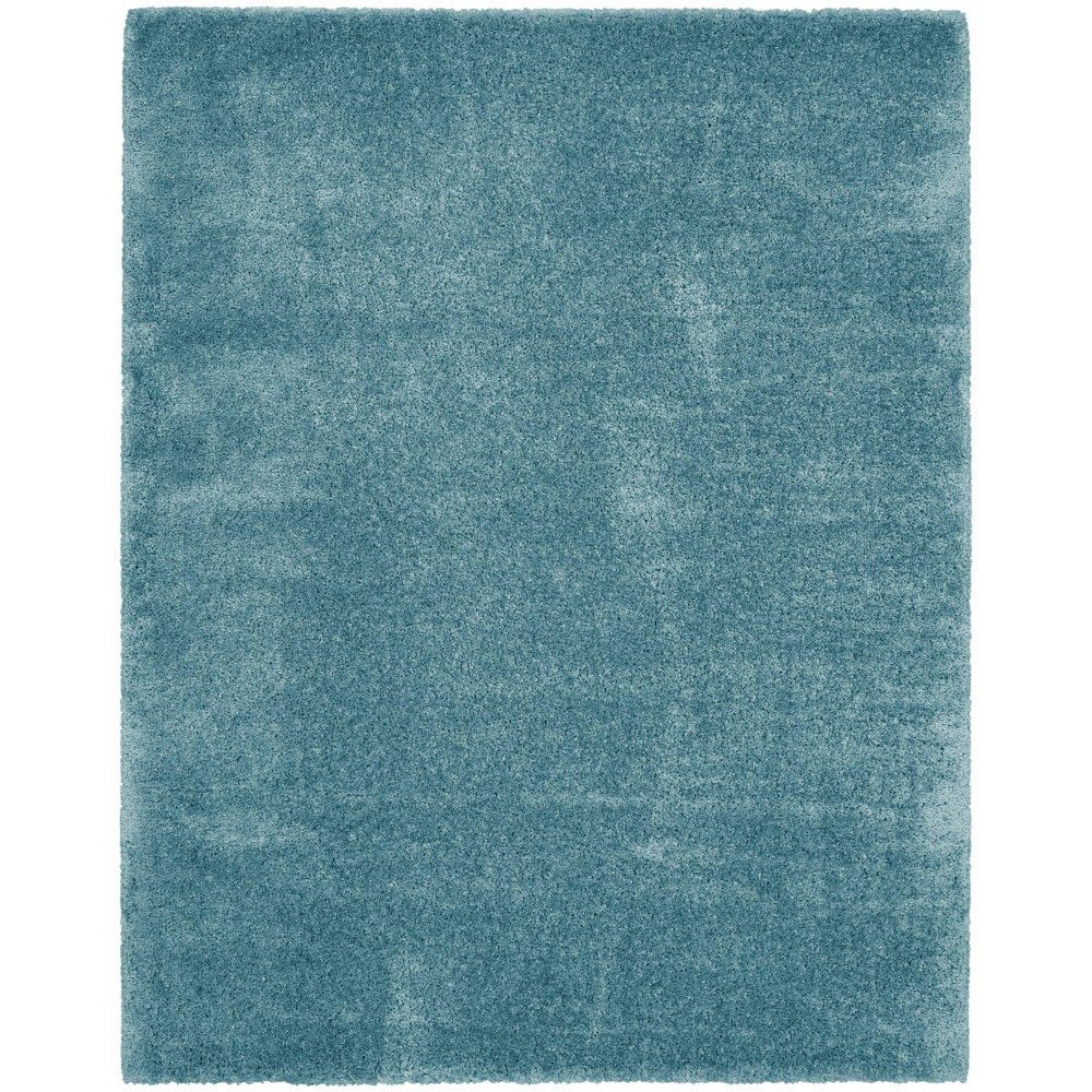 Photos - Doormat Nourison 7'10"x9'10" Dreamy Shag Solid Machine Woven Indoor Area Rug Aqua 