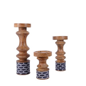 Mela Artisans Grammarcy Blue Candleholder Set of 3 - 1 of 4