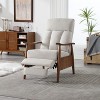 Beig Wood Frame Armchair, Modern Accent Chair Lounge Chair for Living Room - 3 of 4