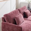 Mocamel Mid Century Modern Chenille Loveseat Sofa with Brown Wood Feet - 2-Seat Upholstered Couch for Living Room & Bedroom - 3 of 4