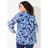 Catherines Women's Plus Size V-Neck Bell-Sleeve Georgette Blouse - 3 of 4