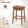 Costway 29" Bar Height Stools Set of 2/4 with PU Leather Seat Solid Rubber Wood Frame - 3 of 4