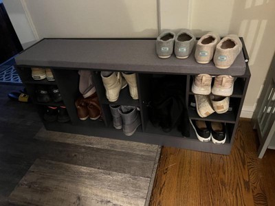 60 Entryway Shoe Cubby Console Drifted Gray - Prepac : Target