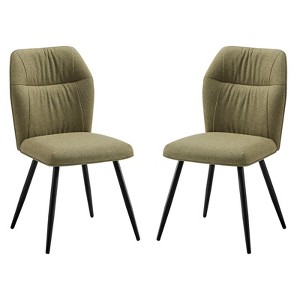 AMERLIFE Upholstered Dining Chairs, Curved High Back Modern Kitchen Chairs - 1 of 4