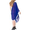 HAPPY BAY Women's Summer Holiday Swimwear Short Swim Suit Loose Beach Wear Dress Coverups Bathing Suit Cover-up 1X-2X Blue Solid - 4 of 4
