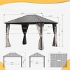 VisioGear Canopies and Gazebos, Outdoor Gazebos with Netting and Curtains, Pavilion Gazebo for Backyard, Brown, 142.9"*117.3"*106.7" - 2 of 4