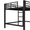 ORRD Queen Size Metal Loft Bed with Ladder & Guardrails, Heavy-Duty Black Frame for Adults & Teens - 3 of 4
