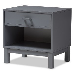 Deirdre Modern and Contemporary Wood 1 Drawer Nightstand - Baxton Studio - 1 of 4