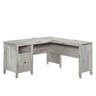 Dakota Pass L-Shaped Desk White Plank - Sauder