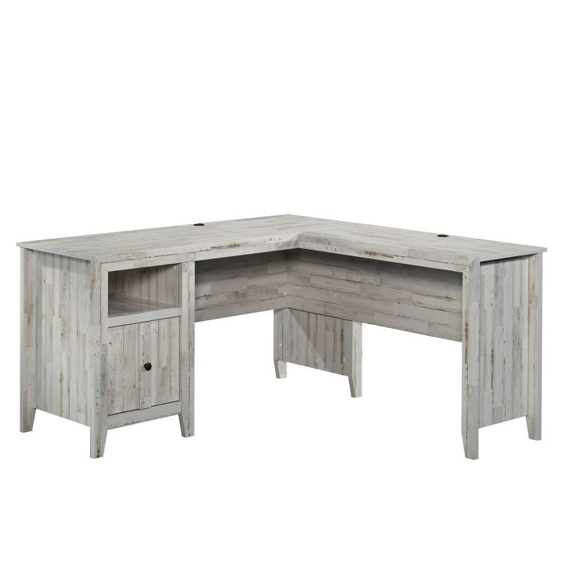 Dakota PassL-Shaped Desk White Plank - Sauder: Farmhouse Style, File Drawer, Cord Management, Easy Assembly, 1 of 5
