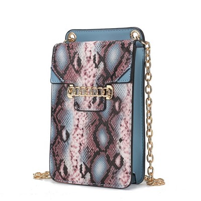 MKF Collection Yael Snake embossed Vegan Leather Phone Crossbody Bag by Mia K