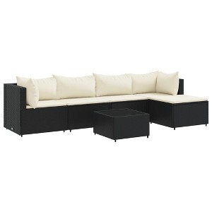 vidaXL Patio Lounge Set Set of 5 Black, Cream White - 1 of 4